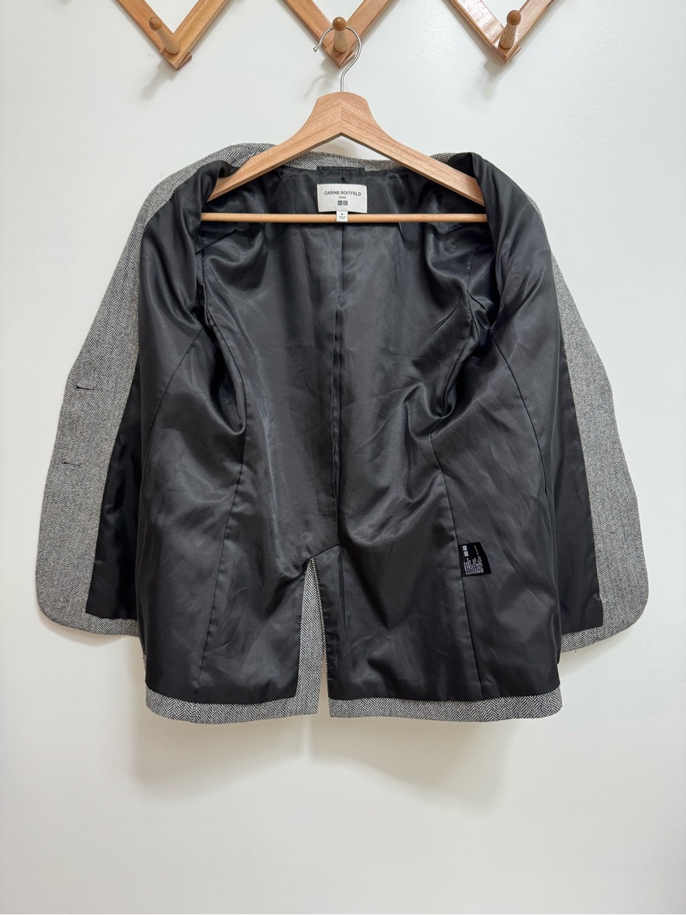 Carine Roitfeld x Uniqlo Herringbone Wool Blend Blazer Women's Medium Capsule - Picture 6 of 13